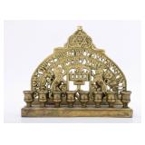 A BRASS HANUKKAH LAMP. Probably USA, early 20th century.