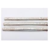 THREE STERLING SILVER JUDAIC CRUMB SWEEPERS.