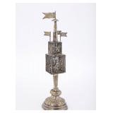 A VERY LARGE SILVER SPICE TOWER. Berlin, c. 1860