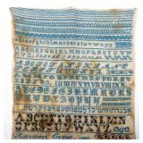 A RARE AMERICAN JEWISH SCHOOL GIRL SAMPLER.1881.