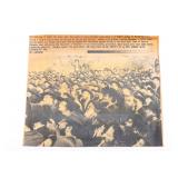 AN ORIGINAL PRESS PHOTOGRAPH OF THE FUNERAL OF MORDECHAI AND SHALOM LAPID