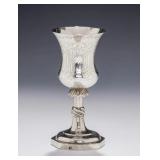 A LARGE SILVER KIDDUSH GOBLET. Poland, c.1820.