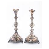 A PAIR OF LARGE SILVER CANDLESTICKS BY JOSEF EHRLICH. Warsaw, c. 1890