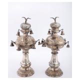 A PAIR OF SILVER TORAH FINIALS. Hungarian, mid-20th century