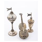 THREE STERLING SILVER SPICE CONTAINERS. Israel, c. 2000