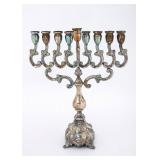A LARGE STERLING SILVER HANUKKAH MENORAH. Israel, c. 2000