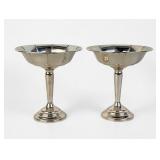 Pair of Sterling Weighted Compotes