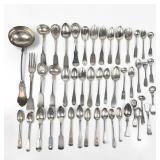 Large Group of Coin Silver Utensils