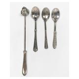(3) Silver Tea Infusers & (1) Sterling Candle Snuffer
