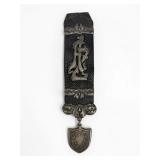 Latvian .875 Silver & Leather Watch Fob