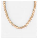 Pink Pearl Strand Necklace W/ 14K Gold Clasp
