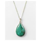 18K & 14K Yellow Gold Malachite Necklace