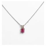 14K White Gold & Pink Tourmaline Necklace