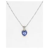 14K White Gold Star Sapphire Necklace