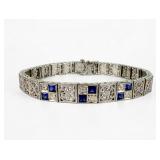 Antique White Gold & Gemstone Bracelet