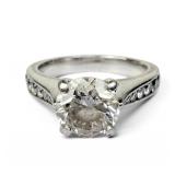 18K White Gold w/ 1.66 CT Center Diamond Engagement Ring