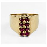 14K Yellow Gold & Ruby Ladies Ring