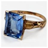 10K Yellow Gold & Aquamarine Ring