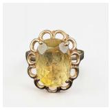 18K Yellow Gold & Citrine Ring