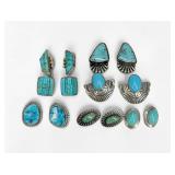 Group of Navajo-Style Silver & Turquoise Jewelry