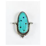 Navajo Silver & Multi-Stone Inlaid Corn Pin
