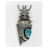 Bennie Ration Navajo Sterling Silver & Turquoise Brooch