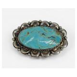 Cecil Lee Turquoise & Sterling Navajo Brooch