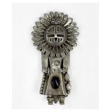 Patsy Allopowa Zuni Sterling, Opal, & Onyx Kachina Pendant