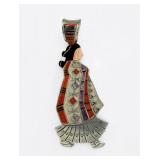 Robert Becenti Zuni Multi-Stone Inlay 'Corn Maiden' Pendant
