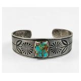 Vintage Navajo Silver & Turquoise Cuff
