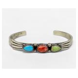 Daniel Martinez Navajo Sterling & Multi-Stone Cuff
