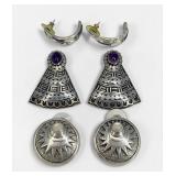 Group of Silver Navajo-Style Earrings