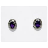 Carl Quintana Sterling & Amethyst Earrings