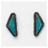 Frank Yazzie Navajo Sterling & Turquoise Earrings