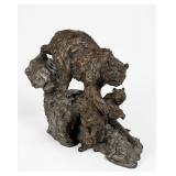 Ken Mayernik 'Mother and Cubs' Bronze Sculpture