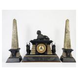 Vintage Egyptian Revival Style Mantel Clock (As Is)