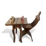 Syrian & Egyptian-Style Inlaid Game Table & Chair