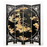 Chinese Lacquer & Inlaid Goddess Motif Screen