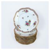 (12) German 'Dresden Flowers' Porcelain Plates