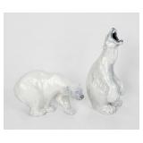 Pair of Royal Copenhagen Porcelain Polar Bear Figures