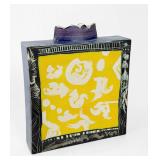 Gilbert Portanier 'Yellow Abstract' Ceramic Vase (A)