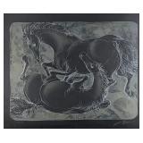 Hans Erni 'Two Horses' Lithograph