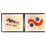 Pair of Alexander Calder Braniff Airlines Lithographs