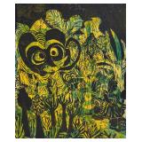Tunde Odunlade Linocut on Rice Paper