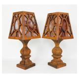 Pair of Arts & Crafts Table Lamps W/ Slag Glass