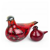 Pair of Ruby Red 'Rubiinilintu' Iittala Toikka Birds