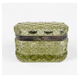 Antique Baccarat Uranium Cut Glass Box