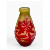 Emile Galle 'Red Plum Blossom' Art Nouveau Cameo Vase