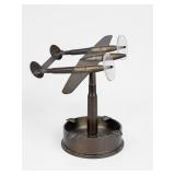WWII Trench Art Plane Desk Model Ashtray