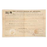 1855 Original United States Land Grant Document